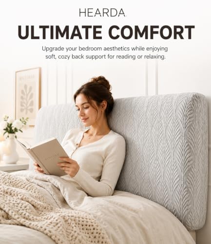 Hearda Bett Kopfteil Bezug 150 cm Grey Elastisch Jacquard Kopfteil Bezug – Ansicht 2