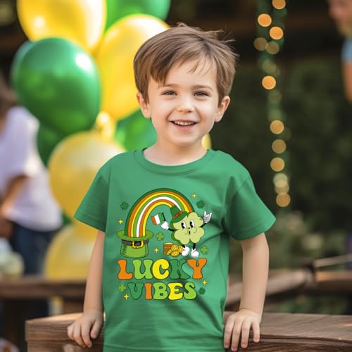 Image of Kids St Patricks Day Shirt Irish Shamrocks Graphic T-Shirt Shamrock Paddy's Day Tees Tops 2-7 Years