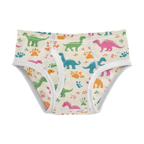 Wusikd Colorful Dinosaurs Boys' Underwear Cotton Paw Print Boys Briefs Soft Toddler Underwear 2T