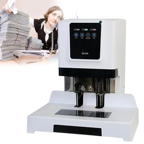 Machine à relier les bons de billets,reliure électrique avec goupille positionnement,poinçonnage automatique à chaud 50mm d'épaisseur,reliure rapide en 15 secondes,for les imprimeries bureau et maison