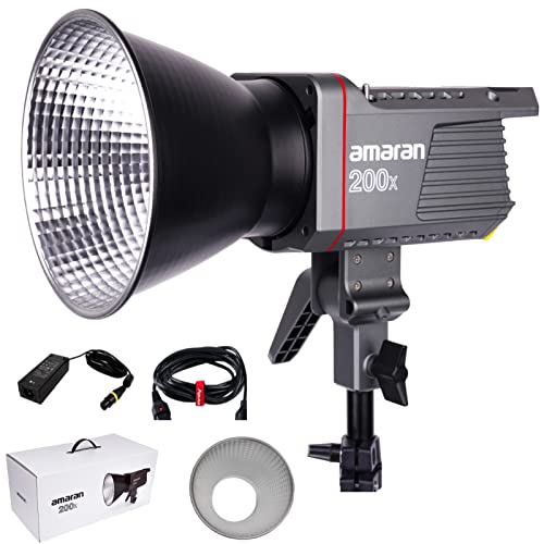 Aputure Amaran 200X LED Video Light, iluminación de fotografía para cámara Video Photo Light 2700K~6500K CRI≥95 TLCI ≥96 2.4GHz Studio Light Cover