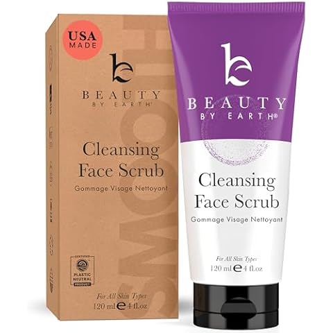 Face Scrub - USA Made with Natural & Organic Ingredients, Cleanses and Exfoliates All Skin Types, Microdermabrasion Facial Scrub with Glycerin, Gentle Exfoliating Face Wash, Removes Dead Skin Cells Cover