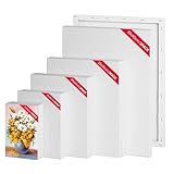 RITOLLO 15 Stück Leinwand zum Bemalen, 10x15, 15x20, 20x25, 25x30, 30x40cm (je 3 Stück), 280 g/m² Leinwände auf Keilrahmen für Acryl, Öl, Aquarell, ideal für Bastler, Künstler und Malarbeiten