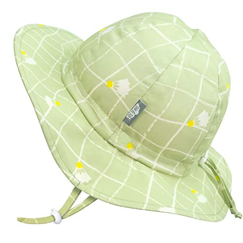 JAN & JUL Grow-with-Me Cotton Beach Little Girls Sun-Hat with UV Protection (L: 2-5 Years Birdie)