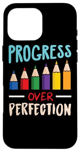 Back to School Teacher Motivational Progress Over Perfection �X�}�z�P�[�X iPhone 16 Pro Max �p