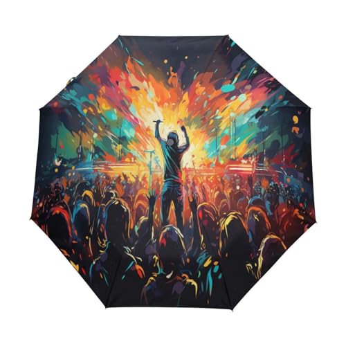 KAAVIYO Cool Music Party Umbrella Windproof Automatic Foldable Umbrells Auto Open Close for Men Women Kids