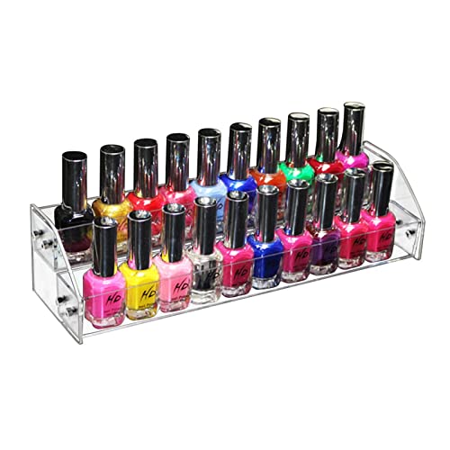 Laluky Espositore da tavolo a 2 strati, espositore per smalti acrilici, organizer per gioielli, espositore trapezoidale per smalto (dimensioni: secondo piano)