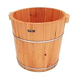 Fußbadeeimer aus Holz, Sauna-Fußbadewanne, 35 cm hohes Fußbadefass aus Zedernholz, Fußbadebecken für den Haushalt, Fußwascheimer aus Holz, Fußwaschfass zur Schmerzlinderung und Müdigkeitslinderung, Mu