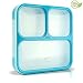 MUNCHBOX Bento Lunch Box - Sleek Edition (Blue) Ultra-Slim Tray Style Leakproof 3-Compartment with Air Tight Seal - Prevents Contents from Mixing and Spilling - Microwavable - Dishwasher Friendly - For Kids & Adults