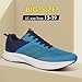 Hawkwell Men's Plus Size Walking Shoes Non-Slip Workout Fashion Sneakers US Size 13 14 15 16 17 18 19, Blue PU, 17 M US