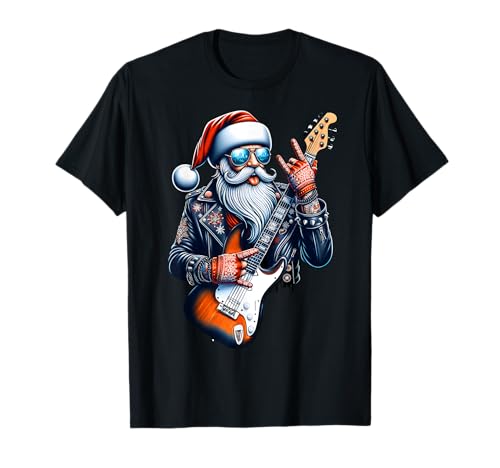Chemise vintage Rock & Roll Père Noël pour homme garçon T-Shirt
