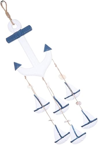 DECHOUS Decoración de pared de barco de madera para playa, ancla velero, decoración del océano marino, decoración del hogar, adorno de pared de