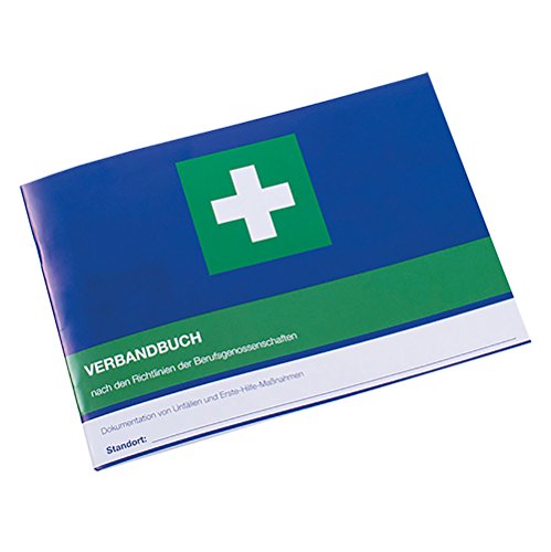 ACTIOMEDIC Erste-Hilfe-Buch DIN A5, 40-seitig I Handbuch für die Erste-Hilfe-Dokumentation mit Vordruck I Unfallbuch für Arbeit, Schule, Büro I Verbandbuch zur Aufzeichnung geleisteter Erster Hilfe, 1 Stück (1er Pack)