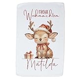 GRAZDesign Geschirrtuch Frohe Weihnachten Geschenk personalisiert Namen Geschenkidee Einzug Dekoration Küche