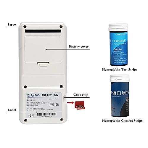 Hemoglobin Meter Hemoglobin Test Meter kit Hemoglobin Analyzer Anemia Monitor includes 125pcs Hemoglobin Test Strips