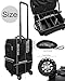 Relavel Rolling Makeup Train Case, Trolley Travel Make Up Case with Adjustable Dividers, Extra Large Makeup Backpack with Wheels, Waterproof Cosmetic Organizer for Makeup Artist, Black