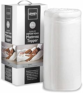 LEWIS'S Memory Foam Mattress Topper - Generous Thickness Mattress Topper with Back Support - Mattress Topper for Sofa Bed, Caravan, Old Mattress or Hard Mattress (King, 2.5cm Thick)
