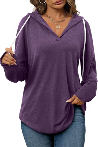 Image of Bofell Womens Fashion Tops Hoodies for Women Pullover Oversized Sweatshirts Long SLeeve Shirts Loose Fit