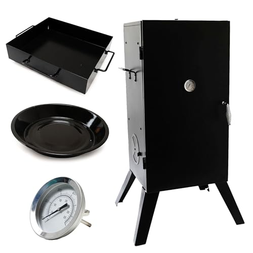 Eurocatch Shadow Chef Fumoir – Hauteur 100 cm – Fumoir – Thermomètre – Crochet – Grille – 100 x 56 x 49 cm – Poisson et viande –...