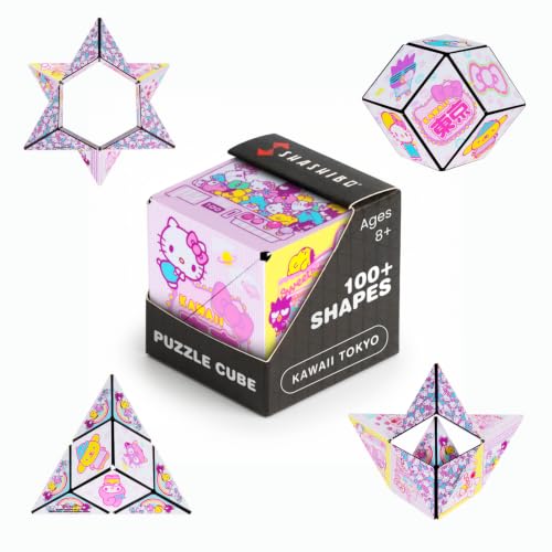 Image of Shashibo Hello Kitty Magnetic Puzzle Cube, Stress Relief Fidget Toy | 100+ Possible Shapes, Sensory Fidget Toy For Adults & Kids, Fun Shape Shifting Puzzle Box For All Ages