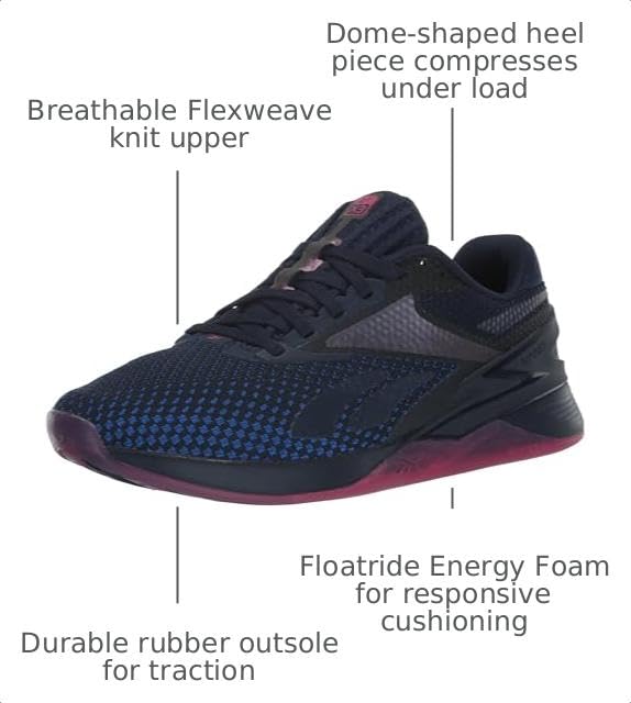 Image of Reebok Women's Nano X3 Mesh Sneakers | Cross Training Shoes