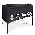 Grisun Patio Cover for Camp Chef 3 Burner Stoves, Waterproof Anti-Fade 3 Burner Stove Cover for PRO90, PRO90X, SPG90B, TB90LW, TB90LWG, TB90LWG15, DB90D, Handles for Easy Lifting, 600D Fabric, Black