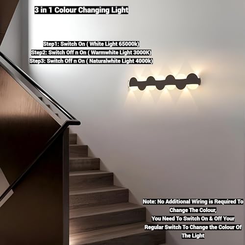 Image of FILLISKA Led Wall Highlighter Light, 3-in-1 Colour Changing, Luxurious Wall Decor (18 Watt Black&White-B1274)
