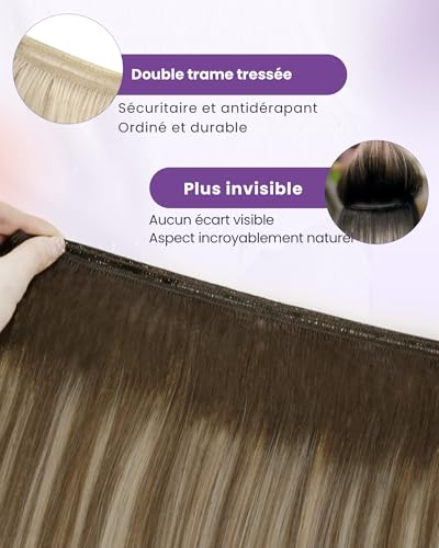 Tissage cheveux naturel double trame sans démarcation 50cm - 3