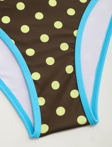 Image of ZAFUL Women's Tie Back Padded High Cut Bralette Bikini Set Two Piece Swimsuit