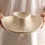 KGCCIZI Chip and Dip Serving Set Bowl Cowboy Hat Chips and Salsa Serving Dish.10.6 x 11.6 x 3.5 in
