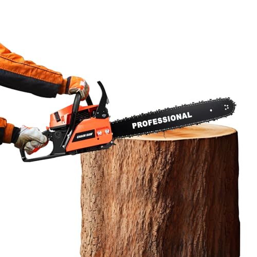 COFECO 58CC Gas Chainsaw, 20 Inch 2 Stroke Gas Powered Chainsaw, Handheld Petrol Chain Saw with Single Cylinder for Precision Wood Cutting -  20 Inch Gasoline Chainsaw