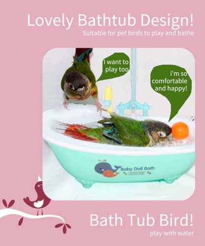 Image of Parrot Multifunctional Cute Electric Automatic Bathtub with Faucet, Bird Shower Bath Accessories, Swimming Pool Toy