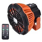 Eosnow Tragbarer Ventilator Camping, Hakendesign Ventilator für Zelt Camping Beleuchtungsfunktion 2 Steuerungstyp für den Außenbereich für Notsituationen zum Wandern