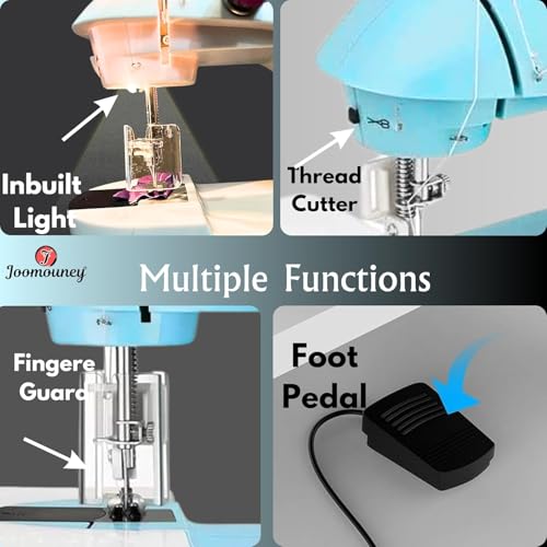 Joomouney Mini Sewing Machine-Electric Sewing Machine with table set and light tailoring clothes stitching silai machine small portable Hand sewing... - Image 7