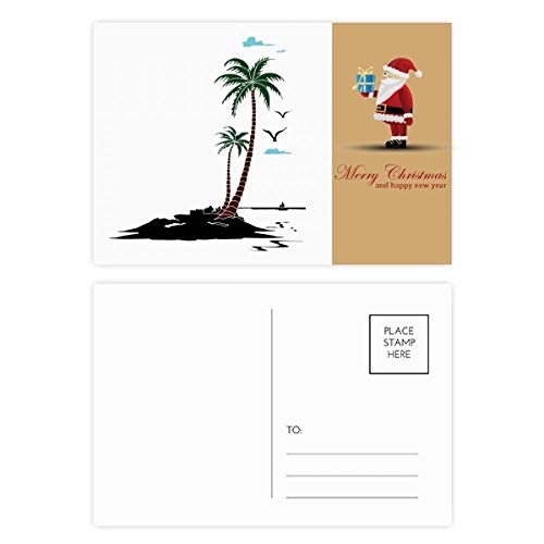 Cartes postales Père Noël plage noix de coco mouettes pour correspondance vacances