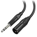 Cyberguys XLR to 1/4 Cable, XLR Male to 6.35mm TRS Quarter Inch Cord, Balanced Mic Cable to 1/4 Inch Male, OxygenFree Copper, Nickel-Plated Connector w/ PVC Jacket – Ideal for Speaker Amplifier, 10 FT