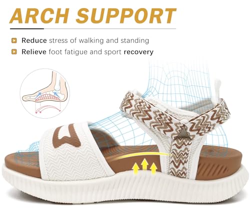 Image of KuaiLu Womens Orthopedic Recovery Walking Arch Support Sandals Cushion Foam | Ladies Sport Thick Athletic Outdoor Hiking Water Sandles Adjustable Strap Sandals with Comfortable Plantar Fasciitis