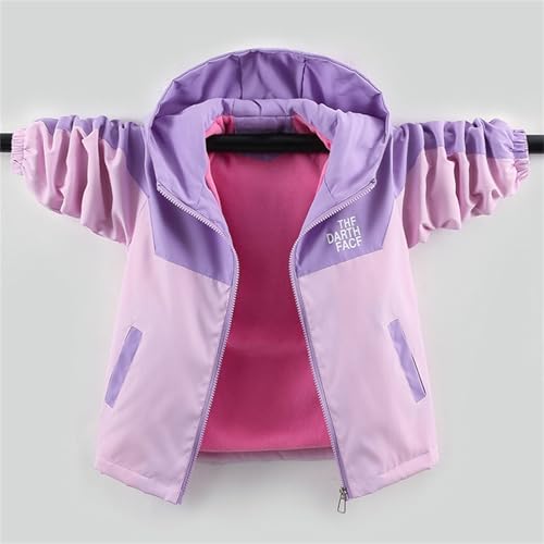 Girls Rain Jacket Waterproof Zipper Windbreaker Coats Kids Lightweight fleece Windproof RainCoat with Pockets winter3