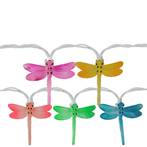 Northlight 10-Count Dragonfly Summer Garden Outdoor Patio Lights, 7.25Ft White Wire #TOP21