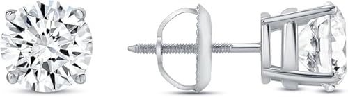 2 Carat Lab Grown Diamond Stud Earrings in 14K White Gold