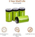 Amazon Basics D Cell Rechargeable Batteries 10000mAh Ni-MH, 4-Pack