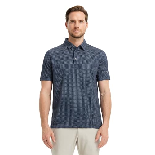 M MAELREG Golf Shirts for Men Moisture Wicking Jacquard Breathable Performance Dry Fit Collared Mens Polo Shirts Short Sleeve2