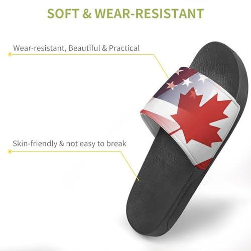 Flag of Canada And U.S. FLAG House Sandals Non-Slip Bathroom Slippers Beach Summer Shoes for Men Women3