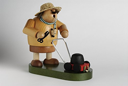 Figurine homme encens de 18 cm et brûleur traditionnel en bois