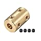sourcing map 5mm bis 6mm Bohrung Starre Kupplungsschraube L22XD14 Kupfer Wellenkupplungsverbinder Motorzubehör