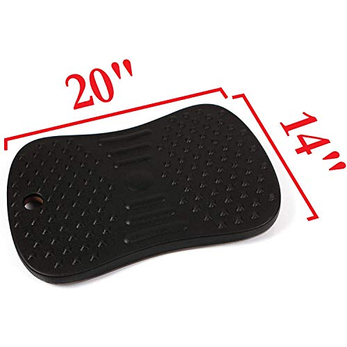 Image of Seville Classics airLIFT Premium Anti Fatigue Wooden Balance Wobble Board Mat w /Massage Points, for Office Standing Desk, Home, Exercise, Therapy, Sports Training, Black, 20 inchW x 14 inchD