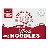 LUCKY BOAT Thick Chow Mein Noodles 900G | Restaurant Quality | No.1 | Egg Free | Bulk | Stir-Fry | Vegan | Wheat | 900G (PACK OF 1)