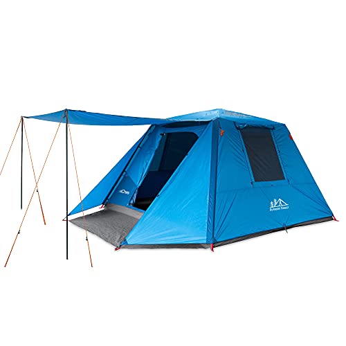 Carpa tipo cabaña para 8 personas con toldo y cubierta completa miniatura 1