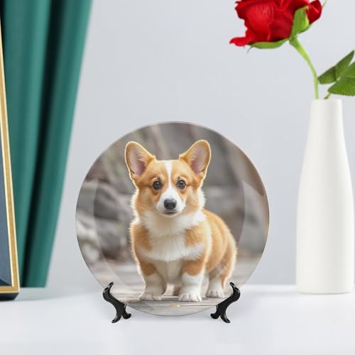 Plato decorativo de porcelana Bone China 7 pulgadas miniatura 6