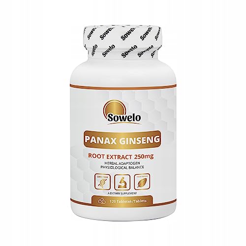 Panax Ginseng Extrakt – 250 mg pro Tablette – Standardisiert auf 20% Ginsenoside (50 mg) – 120 Tabletten – Traditioneller Adaptogen-Komplex für Energie, Fokus & Balance – Sowelo